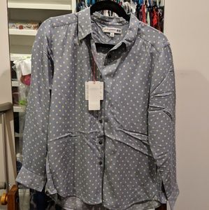 Ines de la Fressange blue dot blouse